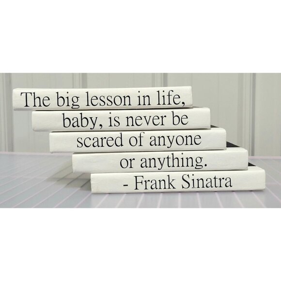 Frank Sinatra Never Be Scared Binding Print Quote 5 Movable Book Home Decor Set - Picture 1 of 6